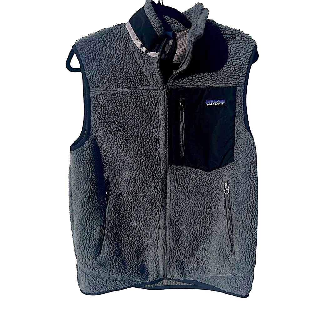 Patagonia retro-X pile fleece vest men’s small S gray black